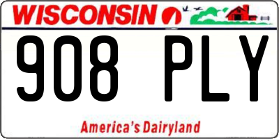 WI license plate 908PLY