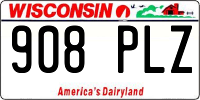 WI license plate 908PLZ