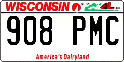 WI license plate 908PMC
