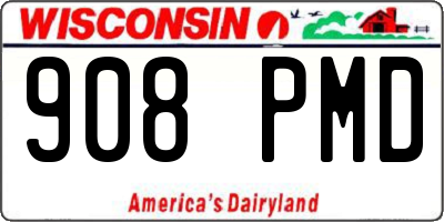 WI license plate 908PMD