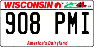 WI license plate 908PMI