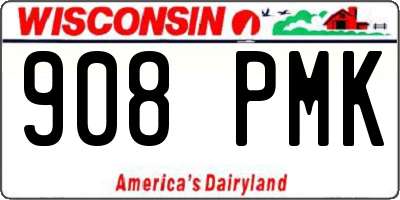 WI license plate 908PMK