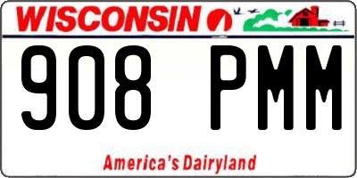 WI license plate 908PMM
