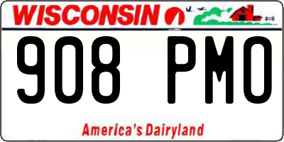 WI license plate 908PMO