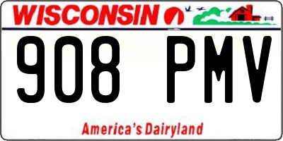 WI license plate 908PMV