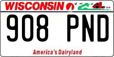WI license plate 908PND