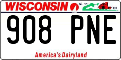 WI license plate 908PNE