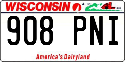 WI license plate 908PNI