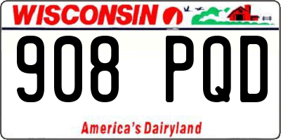 WI license plate 908PQD