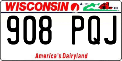 WI license plate 908PQJ