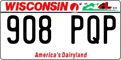 WI license plate 908PQP