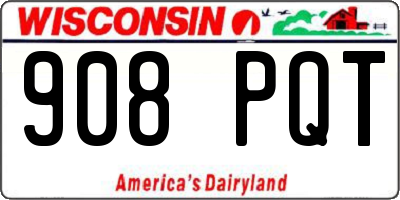 WI license plate 908PQT