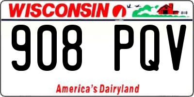 WI license plate 908PQV