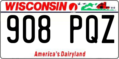 WI license plate 908PQZ