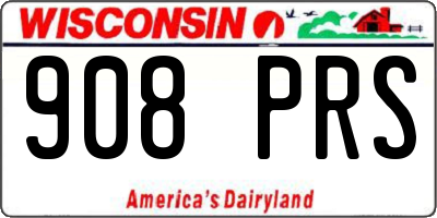 WI license plate 908PRS
