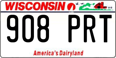 WI license plate 908PRT