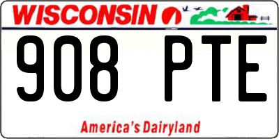 WI license plate 908PTE