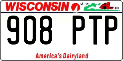 WI license plate 908PTP