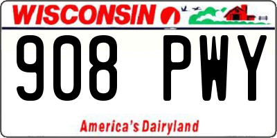 WI license plate 908PWY