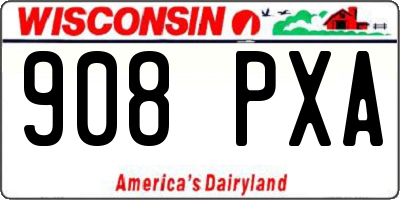 WI license plate 908PXA