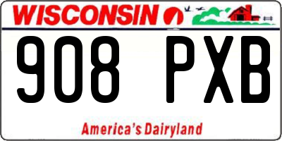 WI license plate 908PXB