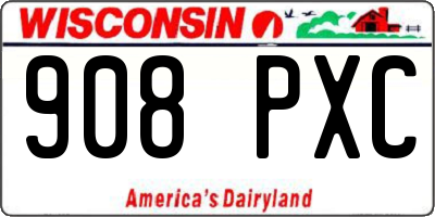 WI license plate 908PXC