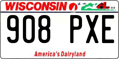 WI license plate 908PXE