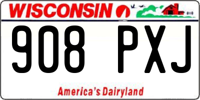 WI license plate 908PXJ