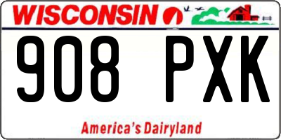 WI license plate 908PXK