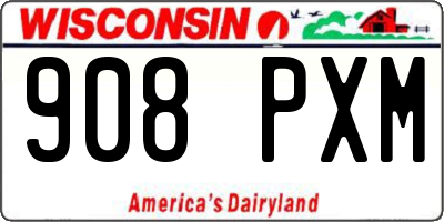 WI license plate 908PXM