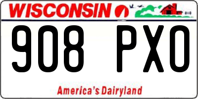 WI license plate 908PXO