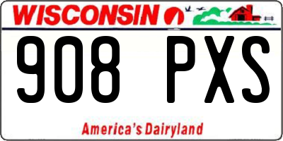 WI license plate 908PXS
