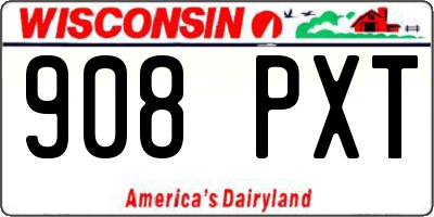 WI license plate 908PXT