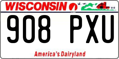 WI license plate 908PXU