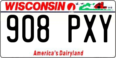 WI license plate 908PXY