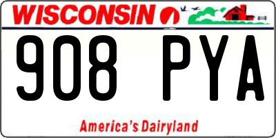WI license plate 908PYA