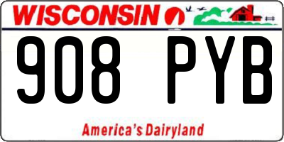 WI license plate 908PYB