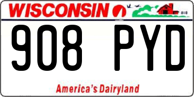 WI license plate 908PYD