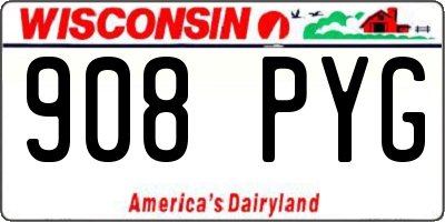 WI license plate 908PYG