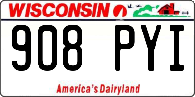 WI license plate 908PYI