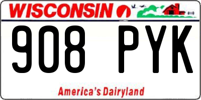 WI license plate 908PYK