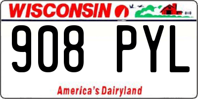 WI license plate 908PYL