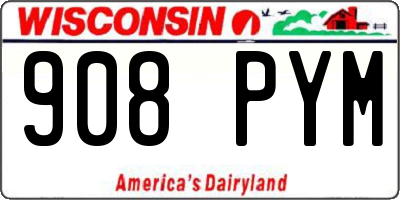 WI license plate 908PYM