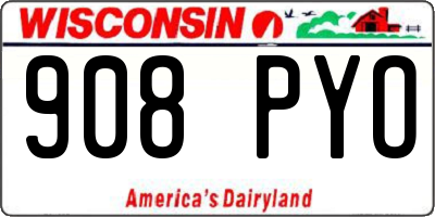 WI license plate 908PYO