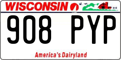 WI license plate 908PYP