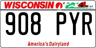WI license plate 908PYR
