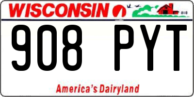 WI license plate 908PYT