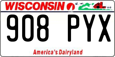 WI license plate 908PYX