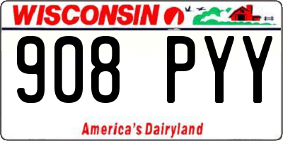WI license plate 908PYY