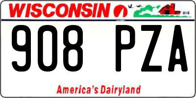 WI license plate 908PZA